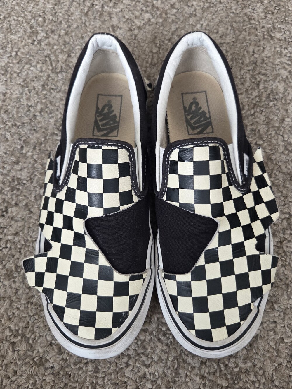 Vans Classic Slip-On Origami Checkerboard White Black MENS SIZE 8 Womens 9.5